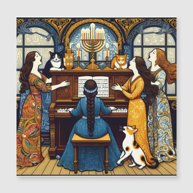 Viennese Secession Soirée with Cats, Hannukah (Front)