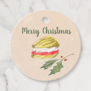 Viennese Whirls Biscuit and Holly Christmas Gift Favour Tags