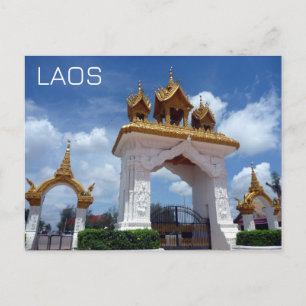 vientiane gate laos postcard
