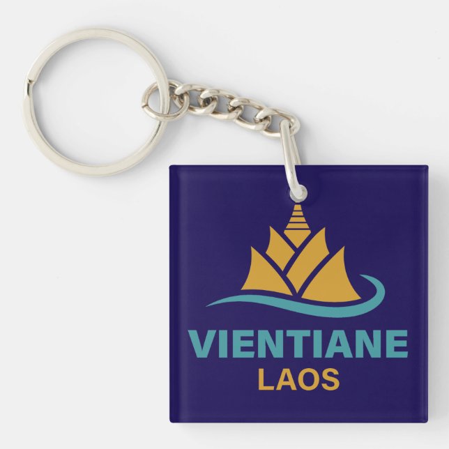 Vientiane Laos Southeast Asia Key Ring (Front)