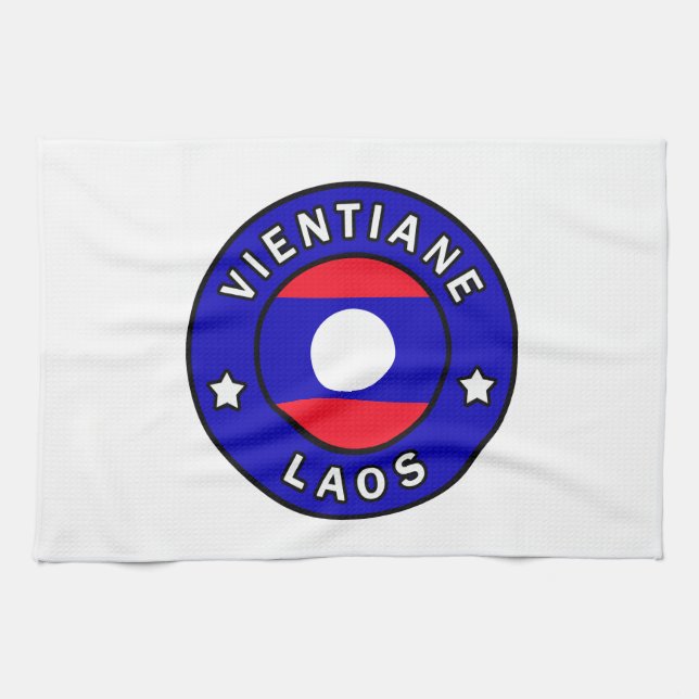 Vientiane Laos Tea Towel (Horizontal)