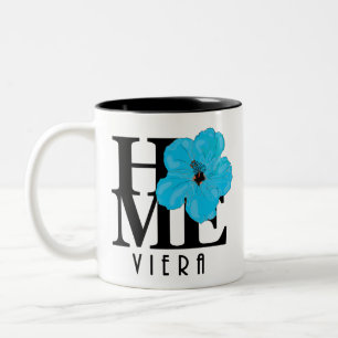 Viera HOME Blue Hibiscus 110z Two-Tone Coffee Mug