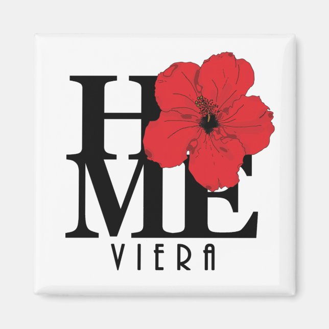 Viera HOME Red Hibiscus Magnet (Front)