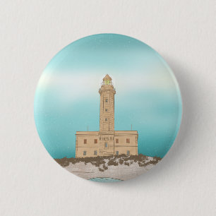 Vieste Lighthouse Italy 6 Cm Round Badge