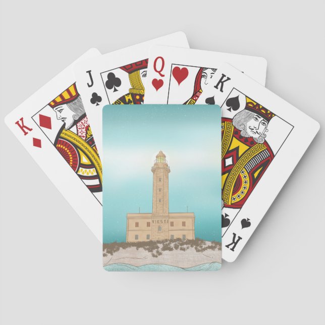 Vieste Lighthouse Italy Playing Cards (Back)