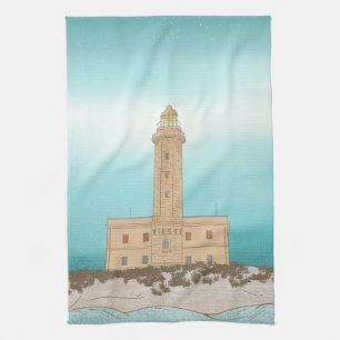 Vieste Lighthouse Italy Tea Towel