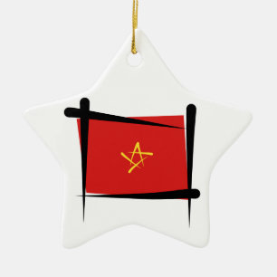 Vietnam Brush Flag Ceramic Tree Decoration