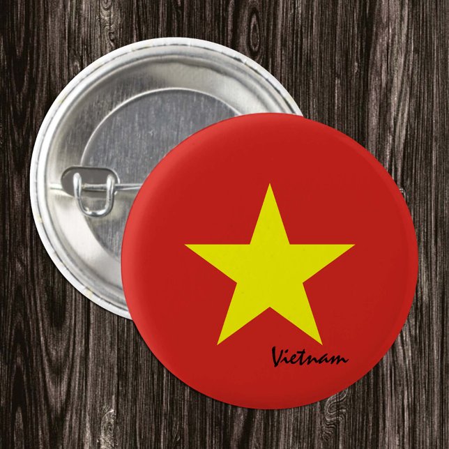 Vietnam button, patriotic Vietnamese Flag fashion 3 Cm Round Badge (Creator Uploaded)