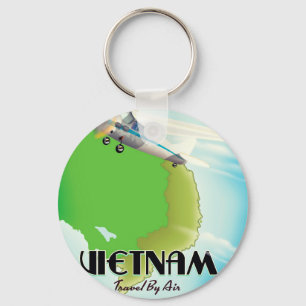 Vietnam by Air vacation print. Key Ring