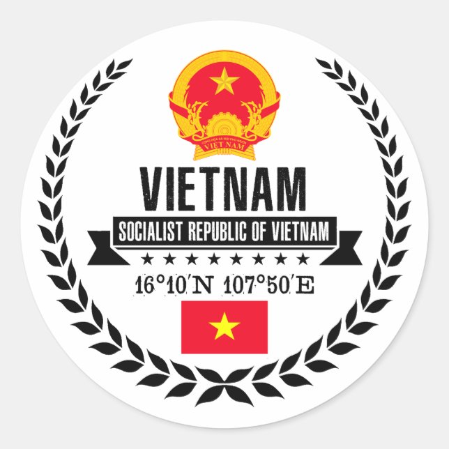 Vietnam Classic Round Sticker (Front)