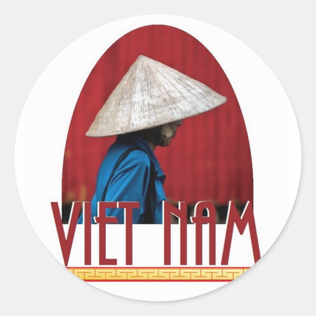 VIETNAM CLASSIC ROUND STICKER (Front)