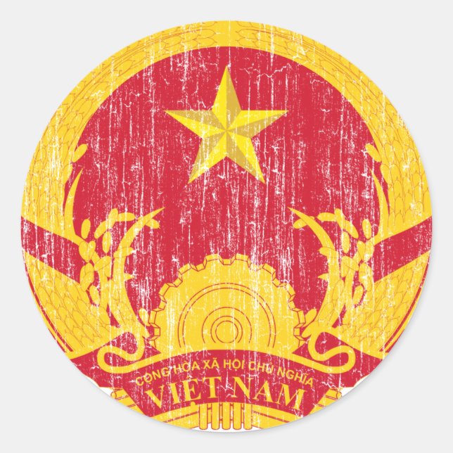 Vietnam Coat Of Arms Classic Round Sticker (Front)