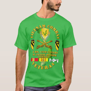 Vietnam Combat Cavalry Veteran w 1st Bn 12th Cav D T-Shirt