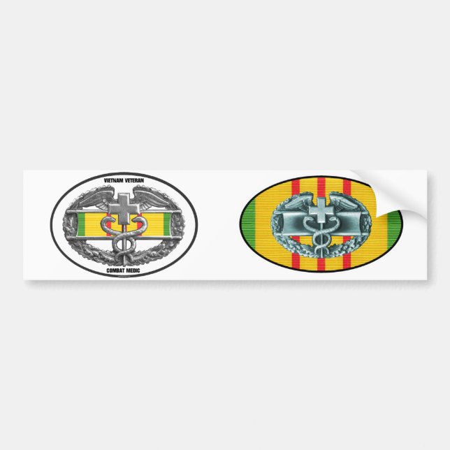 Vietnam Combat Medical Badge Sticker Pair (Front)