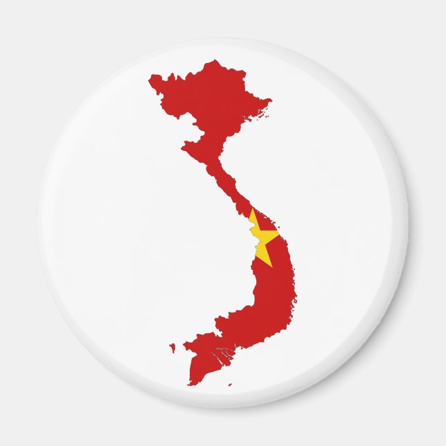 Vietnam country flag map magnet (Front)