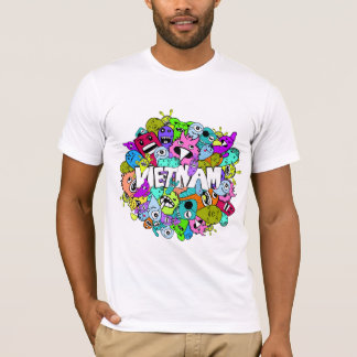 Vietnam doodle hipster colourful background T-Shirt