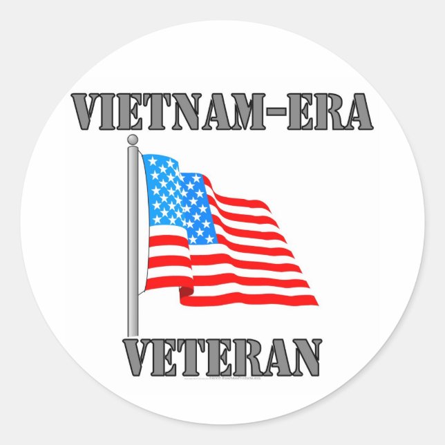 Vietnam-era Veteran Classic Round Sticker (Front)