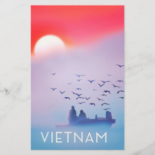 Vietnam evening sun Vacation poster Stationery