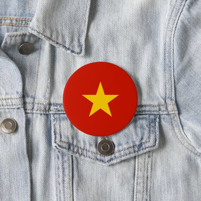 Vietnam flag 7.5 cm round badge (In Situ)