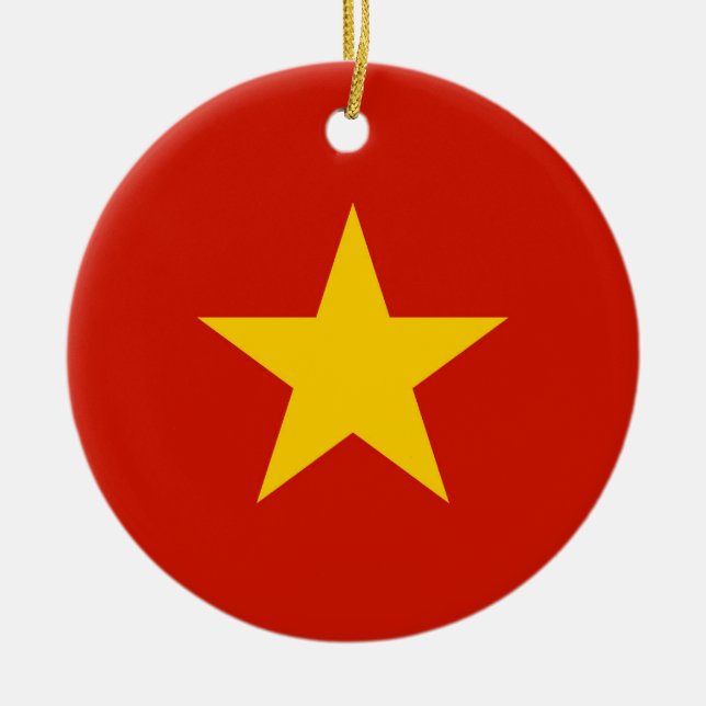 Vietnam flag ceramic ornament (Front)