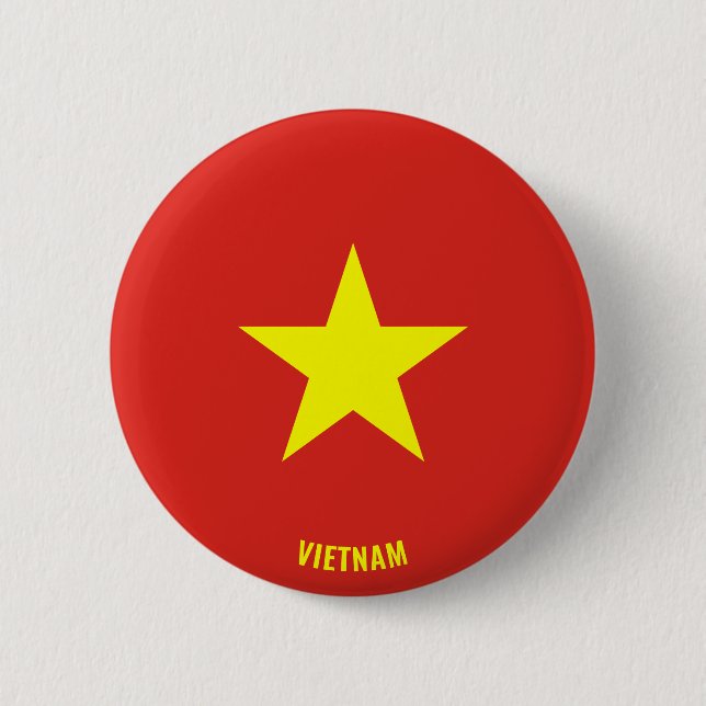 Vietnam Flag Charming Patriotic 6 Cm Round Badge (Front)