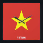 Vietnam Flag Dazzling Patriotic Square Wall Clock<br><div class="desc">Iran Flag Dazzling Patriotic Square Wall Clock in the colours and the elements of the Iran national flag covering the front of the clock. National flag colours are complemented with the text "Iran" on the bottom. Text is fully customisable using "Customise it!" feature. Feel free to change it, remove it...</div>