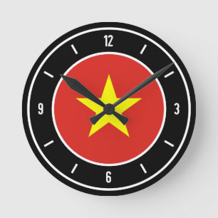 Vietnam Flag Elegant Round Clock