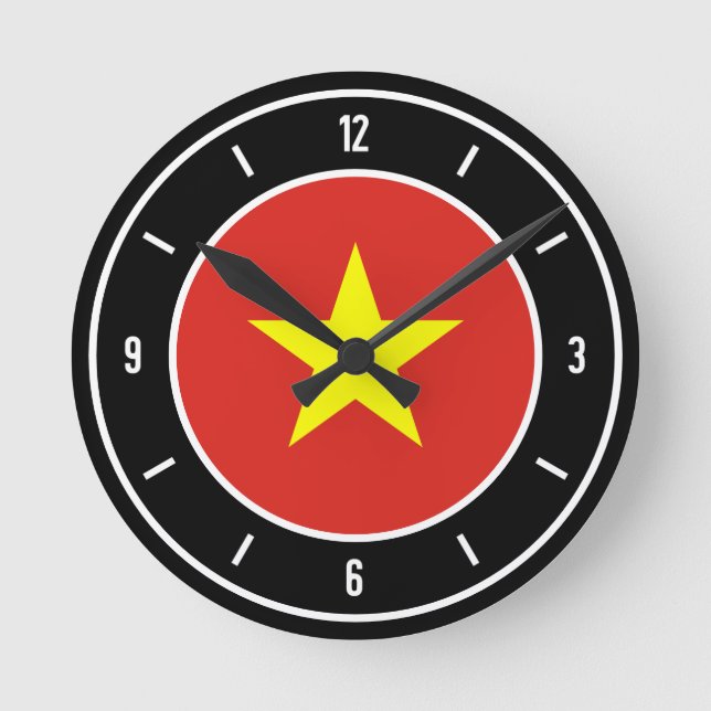 Vietnam Flag Elegant Round Clock (Front)