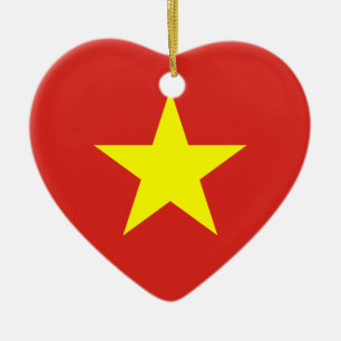 Vietnam Flag Heart Ornament