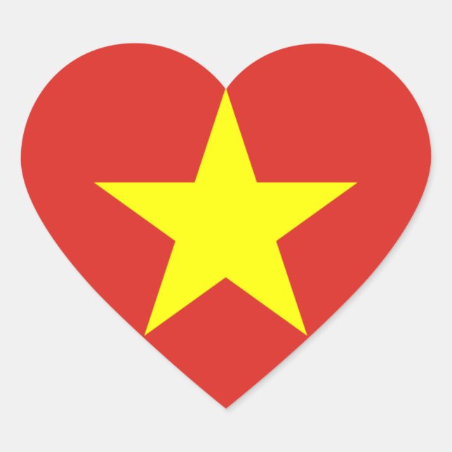 vietnam flag heart sticker (Front)