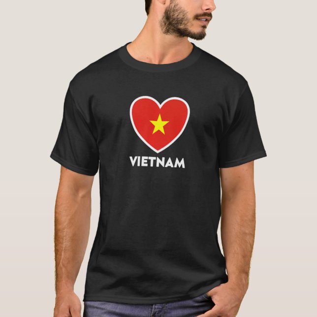 Vietnam Flag Heart T-Shirt (Front)