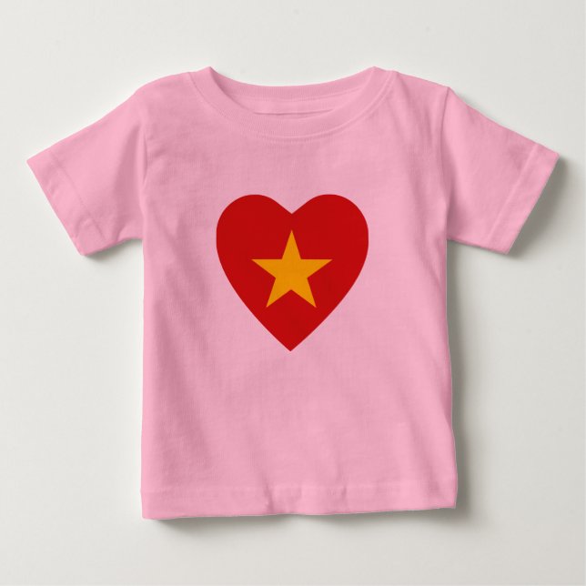 Vietnam Flag Heart T-Shirt (Front)