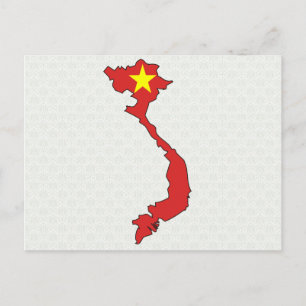 Vietnam Flag Map full size Postcard