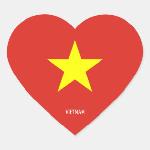 Vietnam Flag Patriotic Heart Sticker