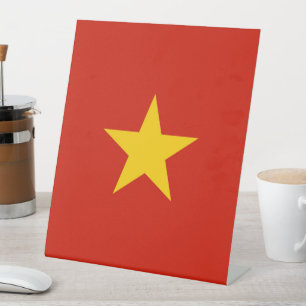 Vietnam flag pedestal sign
