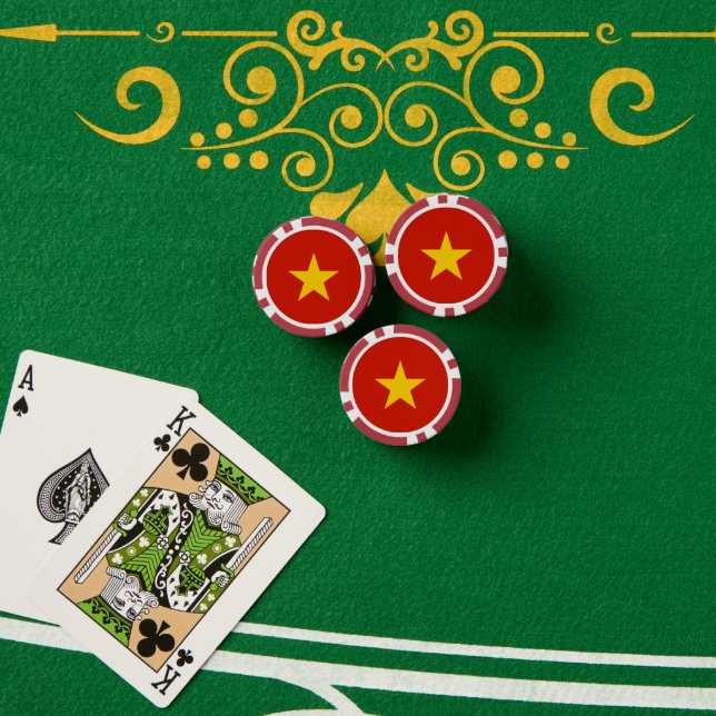 Vietnam flag poker chips (Poker Table (Stack))