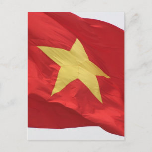 vietnam flag red postcard