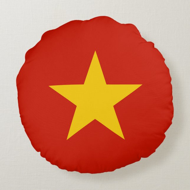 Vietnam flag round cushion (Back)