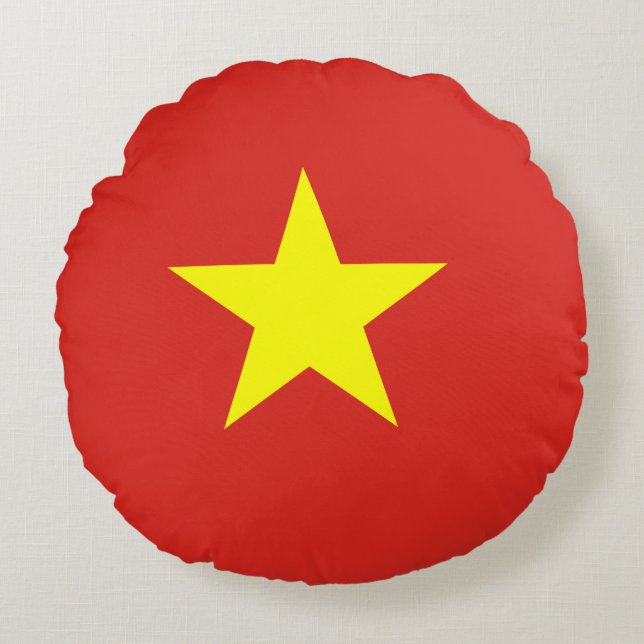 Vietnam flag round cushion (Front)