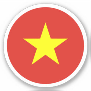 Vietnam Flag Round Sticker