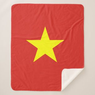Vietnam flag sherpa blanket