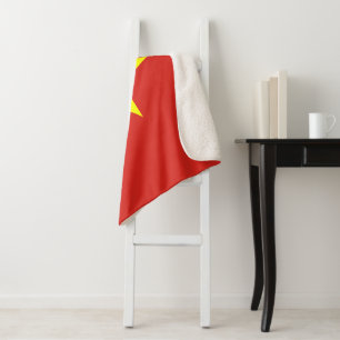 Vietnam flag sherpa blanket