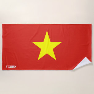 Vietnam Flag Splendid Patriotic Beach Towel