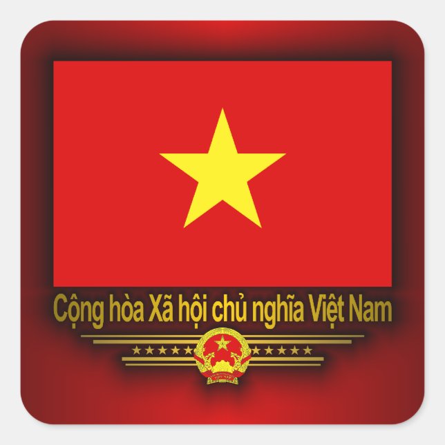 Vietnam Flag Square Sticker (Front)