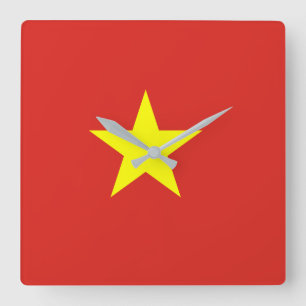 Vietnam flag square wall clock
