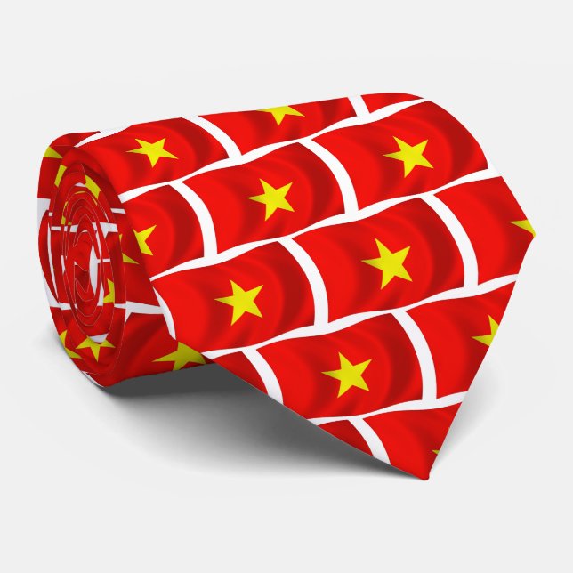 Vietnam Flag Tie (Rolled)