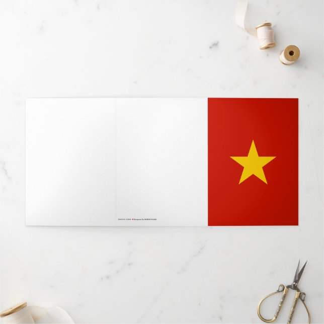 Vietnam flag Tri-Fold card (Outside)