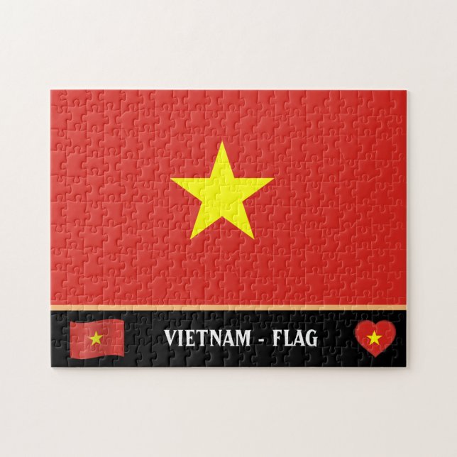 Vietnam Flag & Vietnamese country / Vietnam Jigsaw Puzzle (Horizontal)