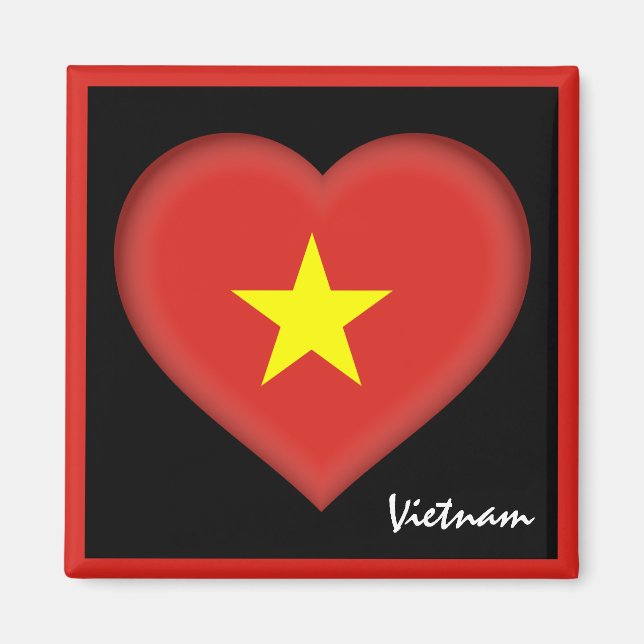 Vietnam flag & Vietnamese Heart travel /sports Magnet (Front)