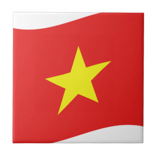 Vietnam Flag Wave Ceramic Tile
